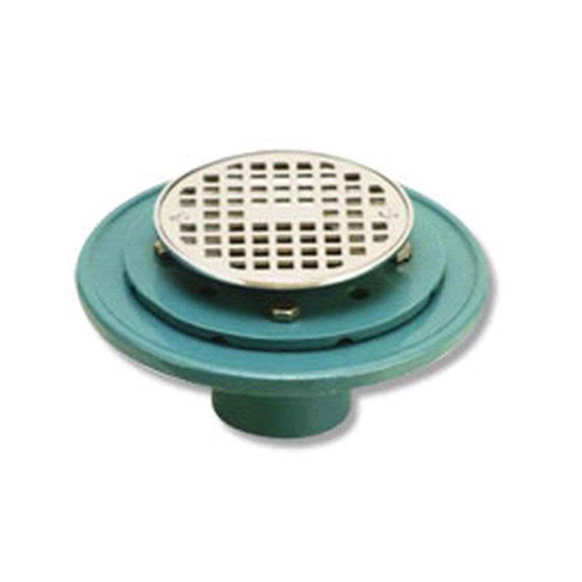 Style CISD | Shower Drain | Cast Iron | Heavy Duty | Bolt Down Ring | 2 inPolished Brass Strainer