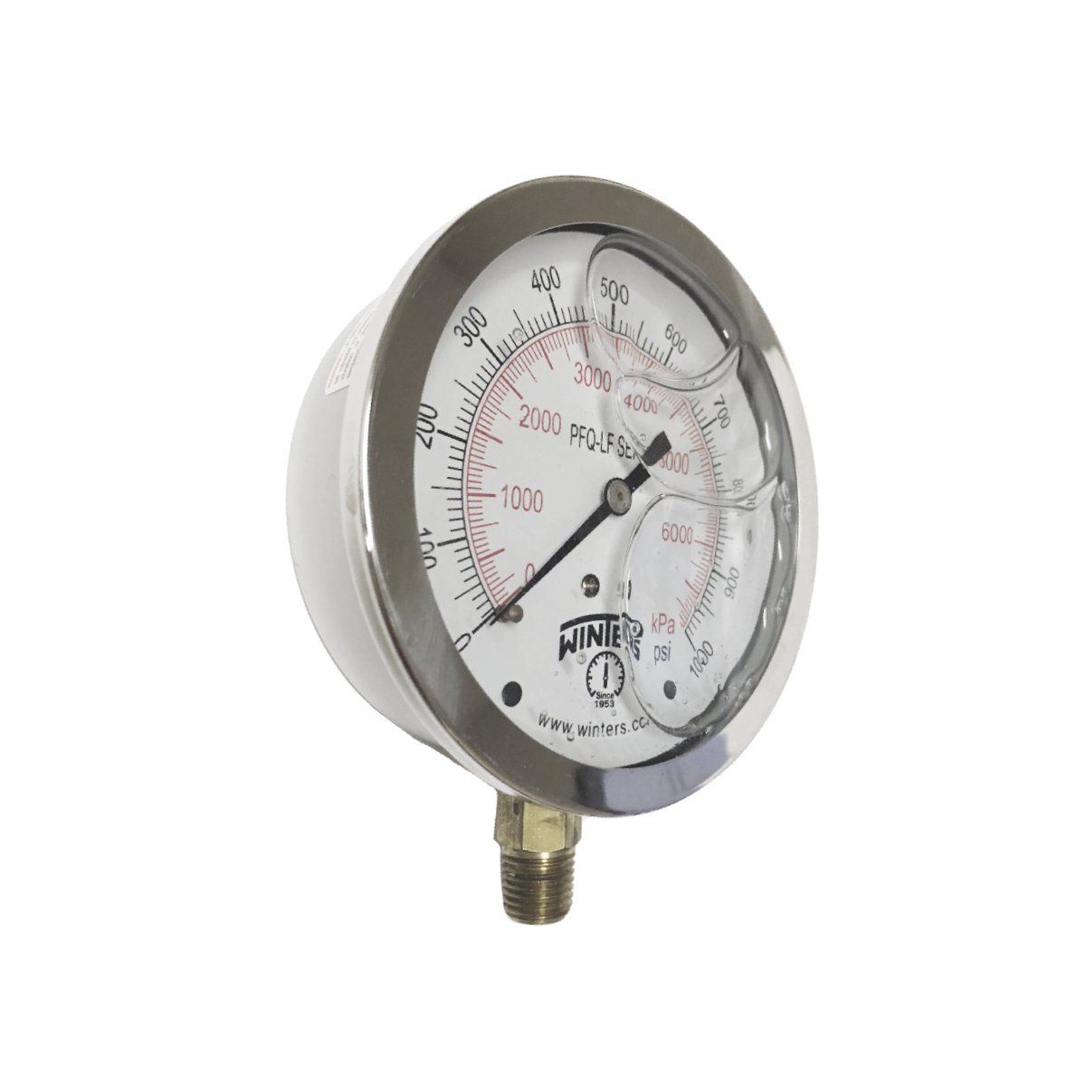 PFQ Gauge | 4in Dial | Lead Free Brass | Back Mount